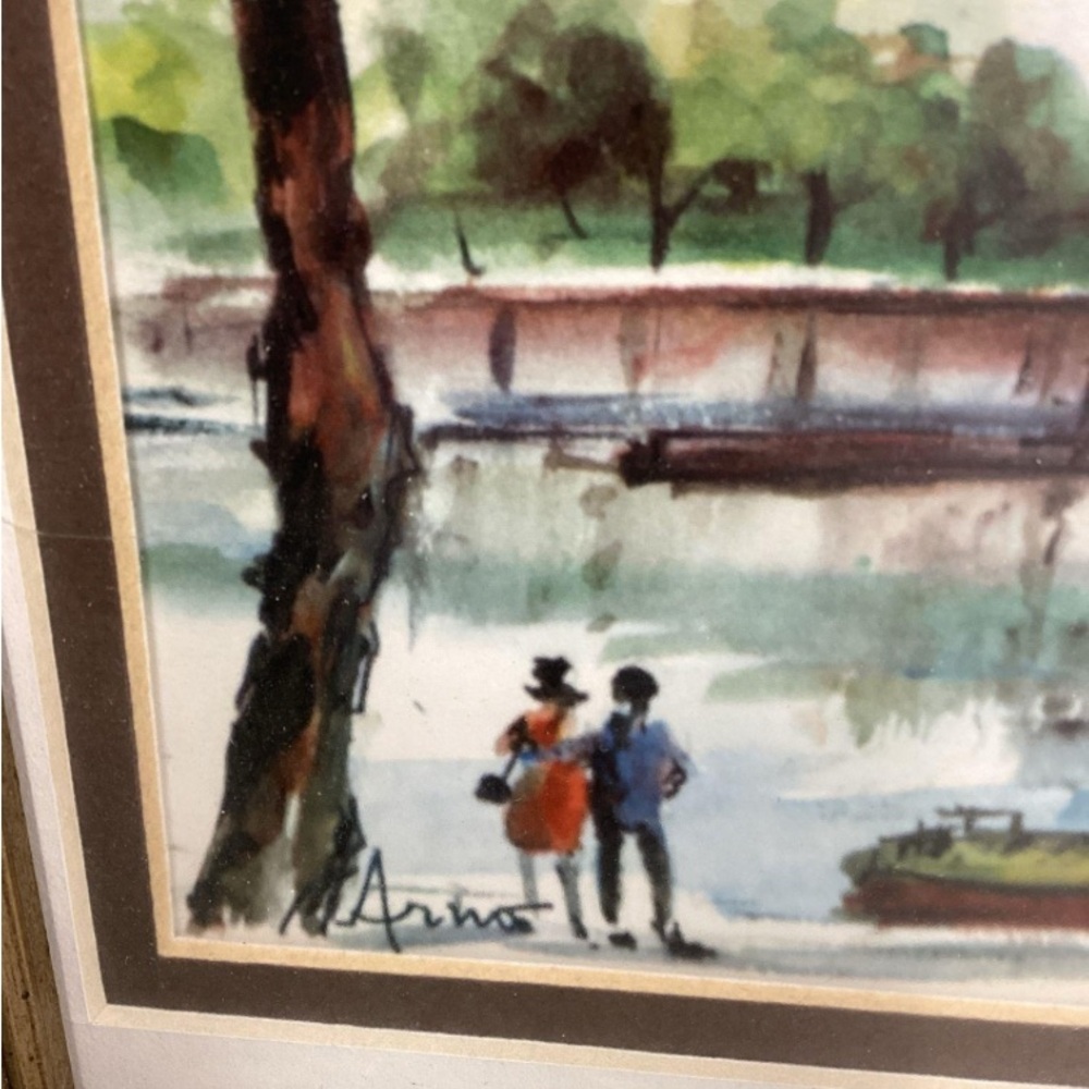 ORIGINAL Arno’s Eiffel Tower Paris Watercolor Painting - Framed - 15x12 - Picture 10 of 11